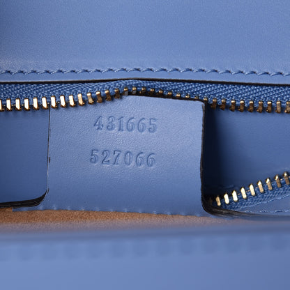 Gucci Calfskin Embroidered Medium Sylvie Top Handle Bag Clear Sky Blue 7 of 10