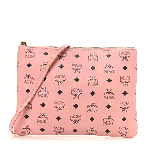 MCM Visetos Medium Crossbody Pouch Soft Pink 1860810 – FASHIONPHILE