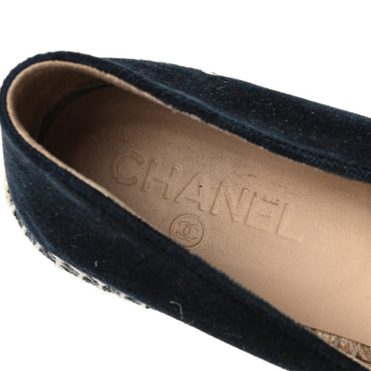 Chanel Velvet CC Espadrilles 41 Dark Navy Black 6 of 7