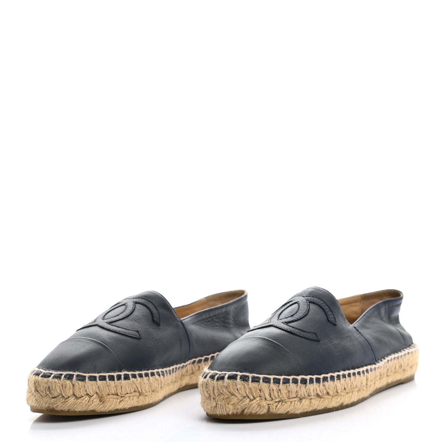 Lambskin CC Espadrilles 38 Navy