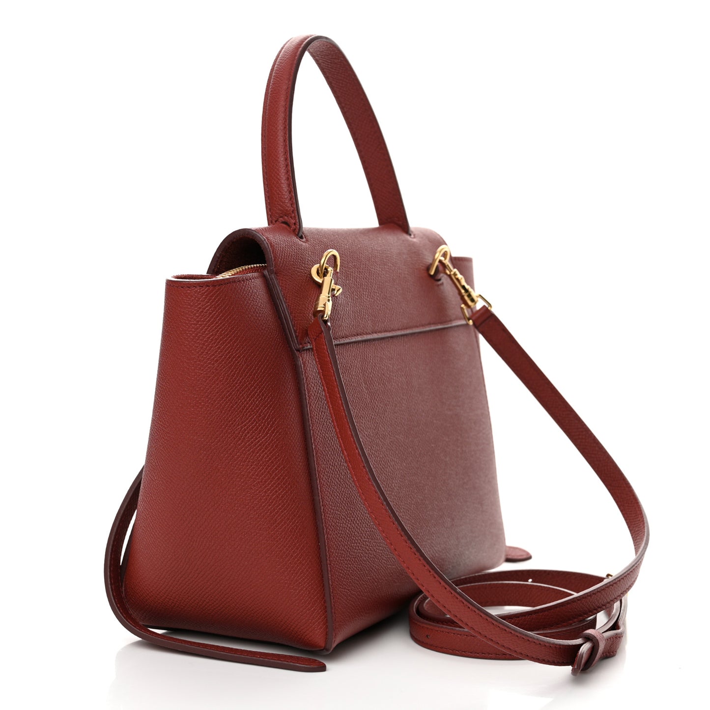 Grained Calfskin Nano Belt Bag Burgundy