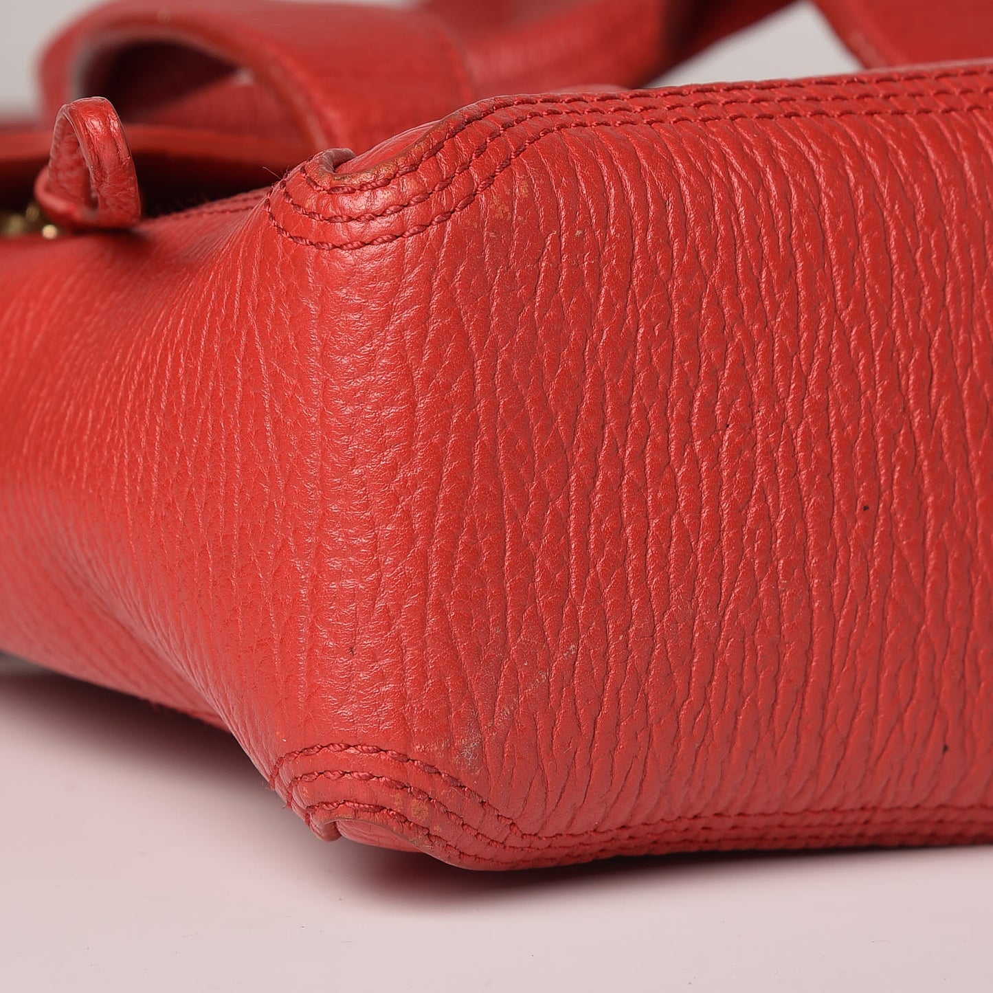 3.1 Textured Calfskin Mini Pashli Satchel Red