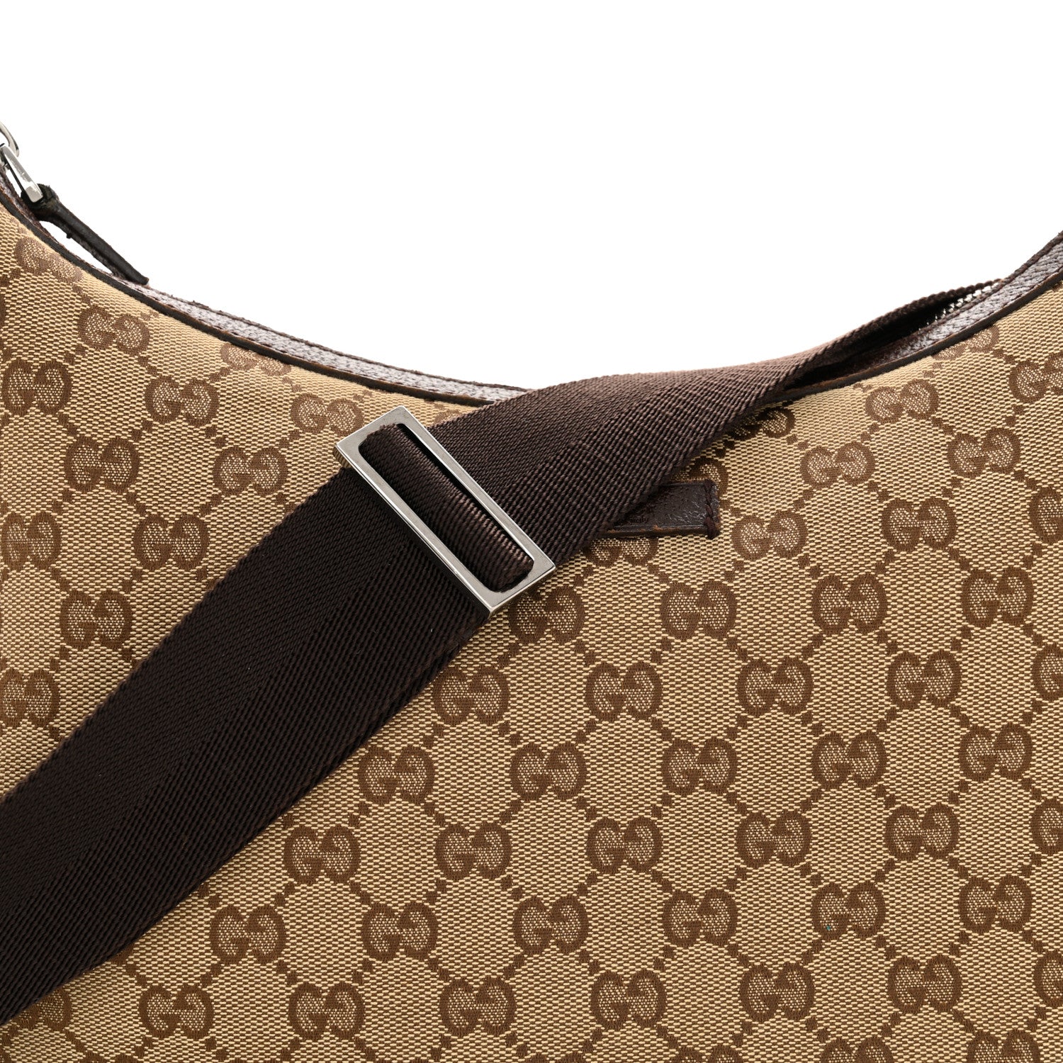 Gucci Monogram Medium Half Moon Hobo Dark Brown 8 of 10
