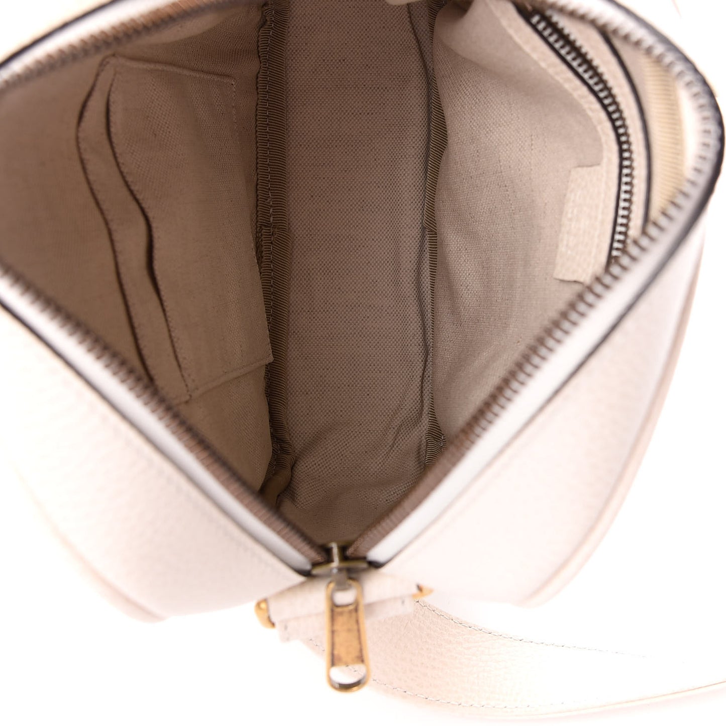 Grained Calfskin Logo Messenger Bag White