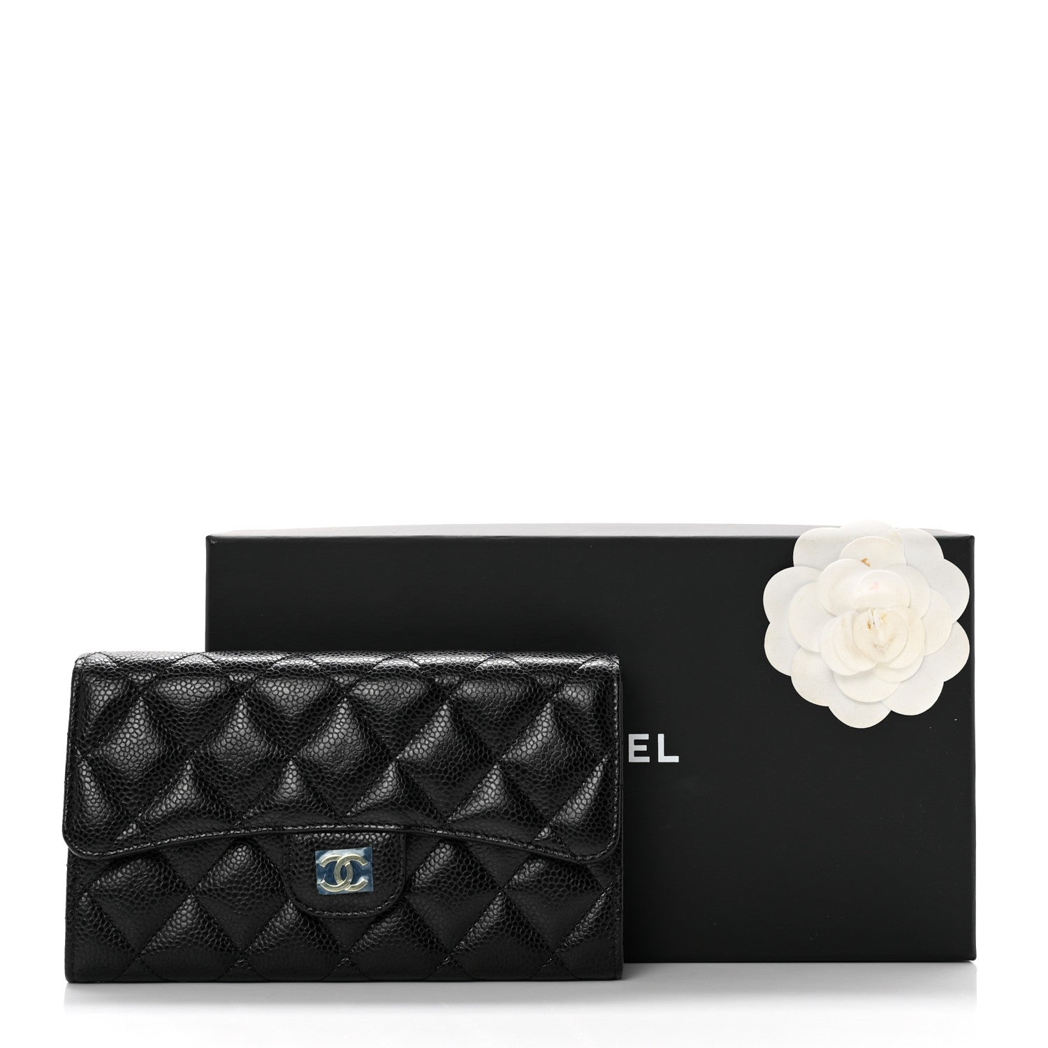 Chanel Caviar Quilted Long Flap Wallet Black 8 of 8