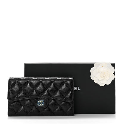 Chanel Caviar Quilted Long Flap Wallet Black 8 of 8