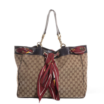 Gucci Monogram Large Positano Tote Brown 1 of 9