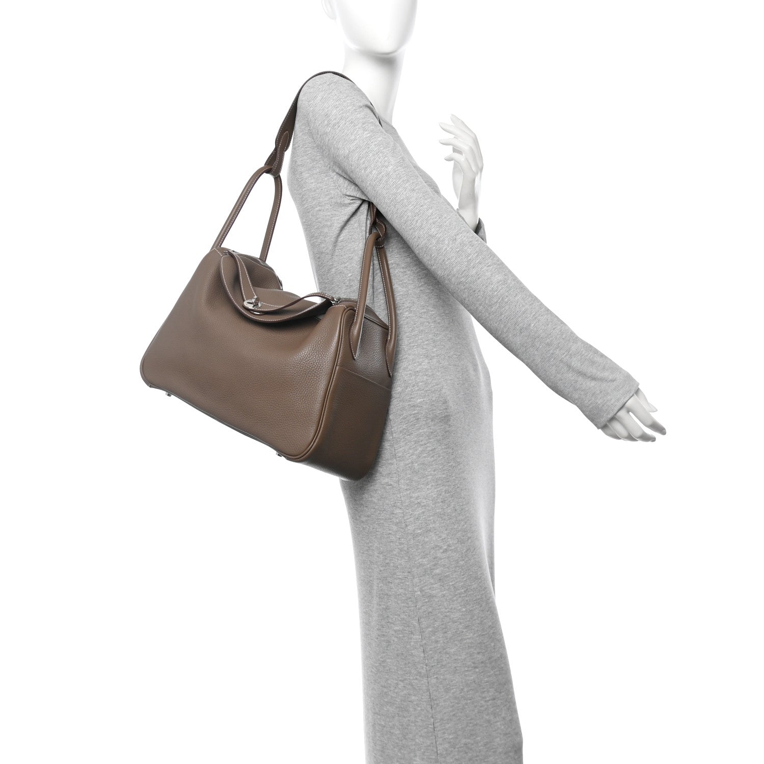 Hermes Taurillon Clemence Lindy 34 Etoupe 2 of 11