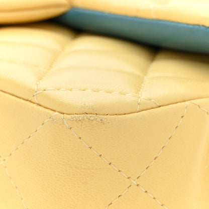 Chanel Lambskin Quilted Mini Rectangular Flap Yellow Blue 11 of 11