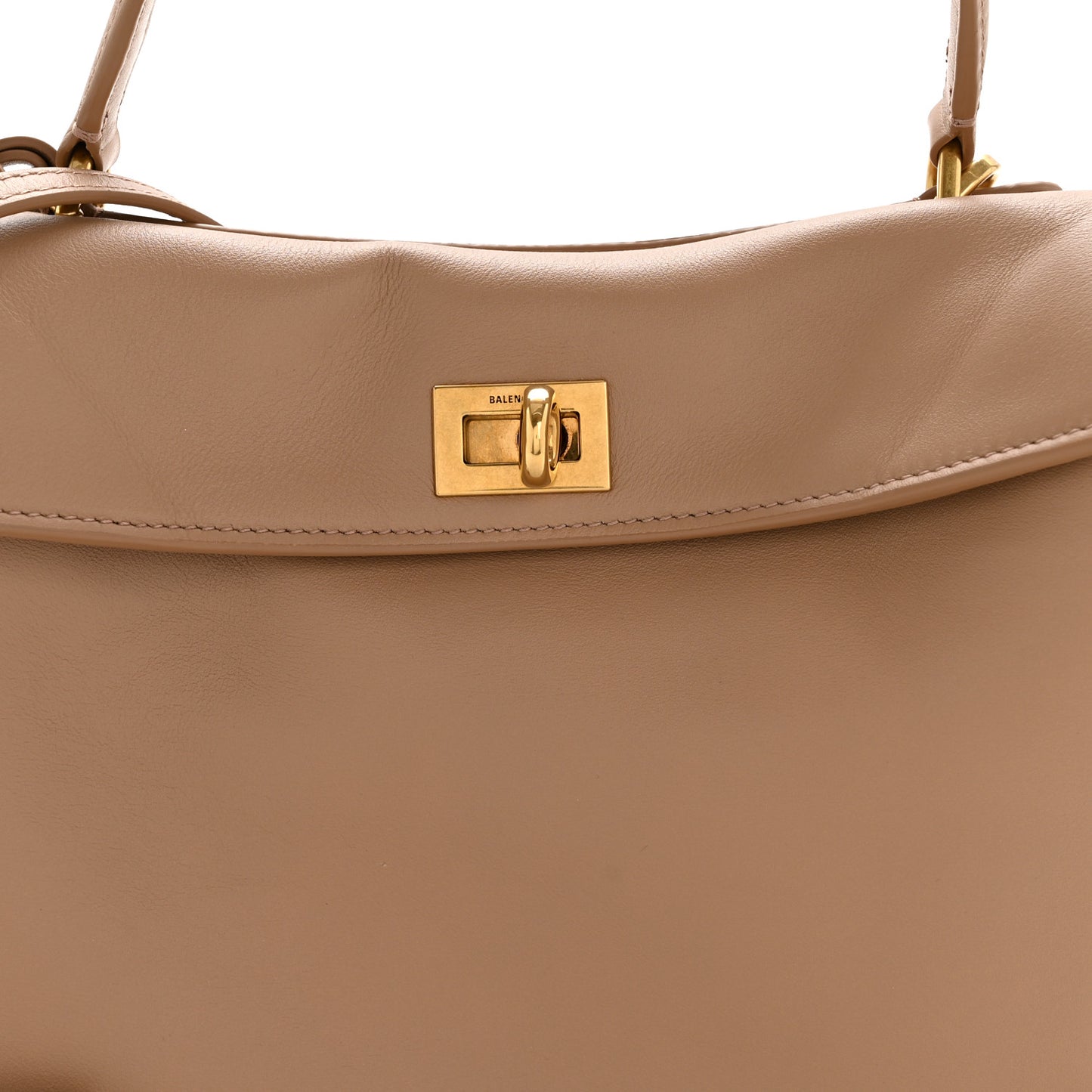 Natural Smooth Calfskin Mini Rodeo Top Handle Handbag Latte