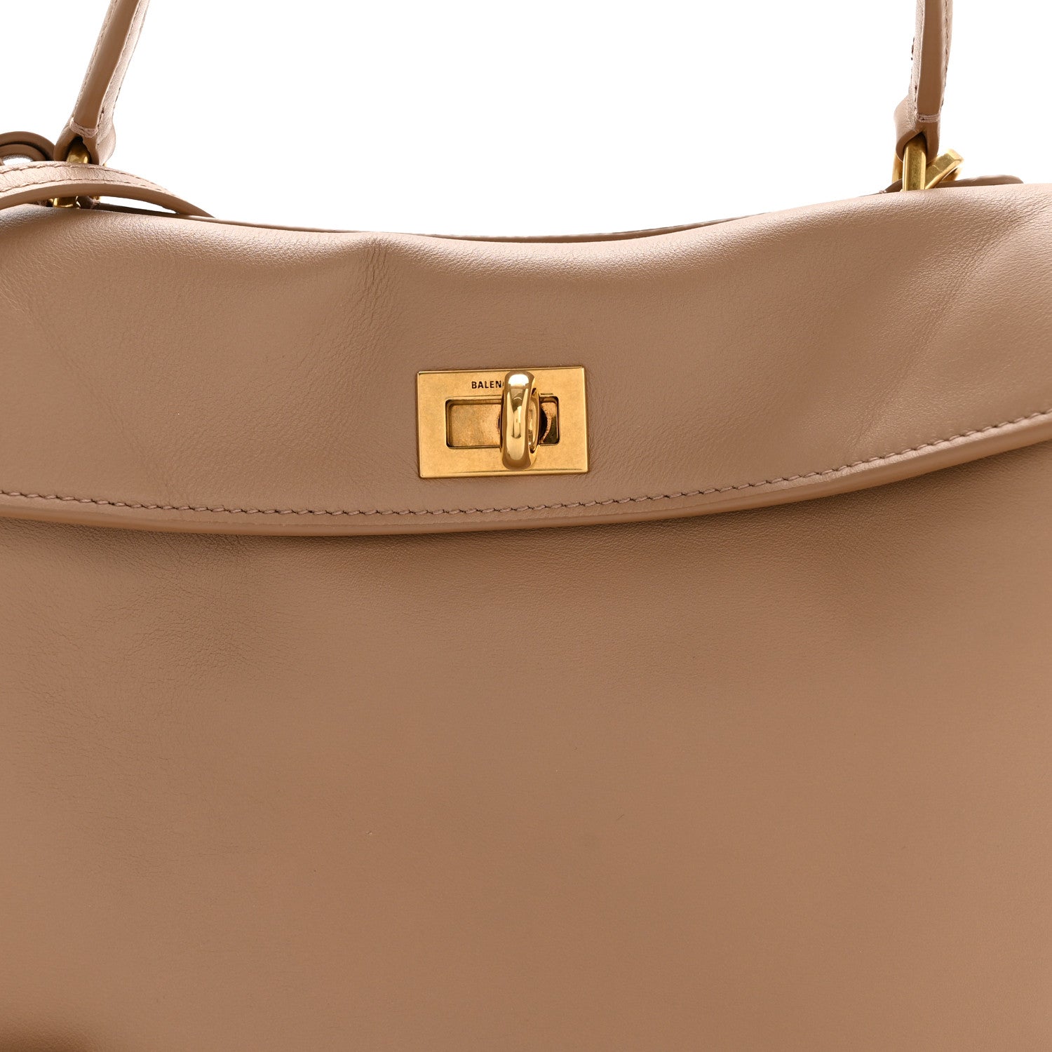 Balenciaga Natural Smooth Calfskin Mini Rodeo Top Handle Handbag Latte 8 of 11