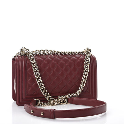 Chanel Lambskin Quilted Medium Boy Flap Burgundy 3 of 8