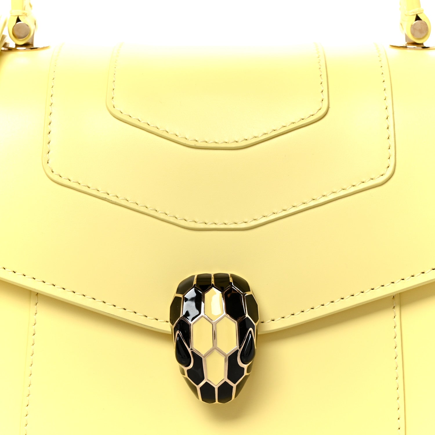 Bulgari Calfskin Serpenti Forever Top Handle Light Yellow 9 of 11