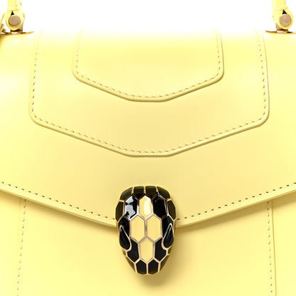 Bulgari Calfskin Serpenti Forever Top Handle Light Yellow 9 of 11