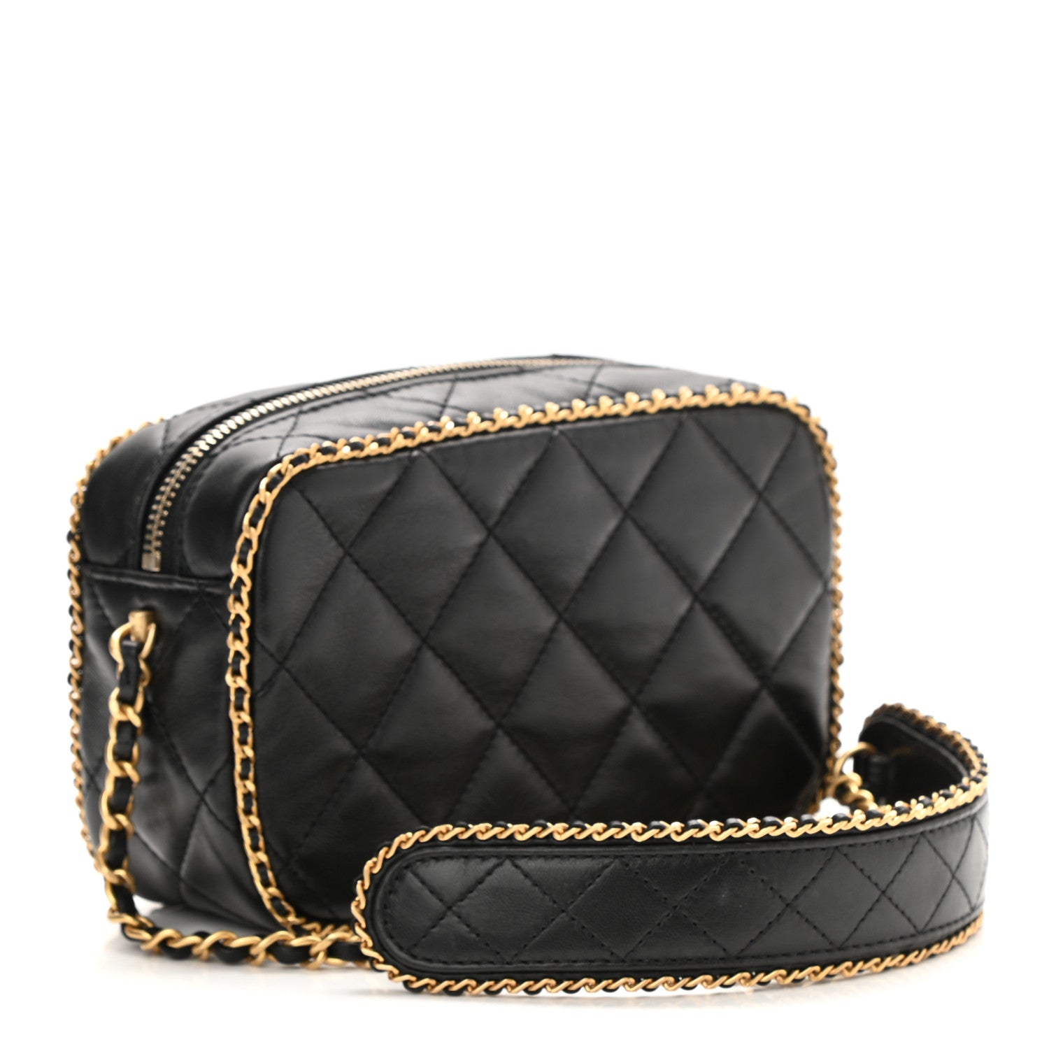 Chanel Lambskin Quilted Chain CC Mini Camera Case Black 3 of 10