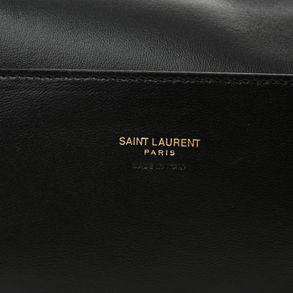 Saint Laurent Smooth Calfskin Suede Small Reversible Monogram Kate Satchel Black 9 of 18