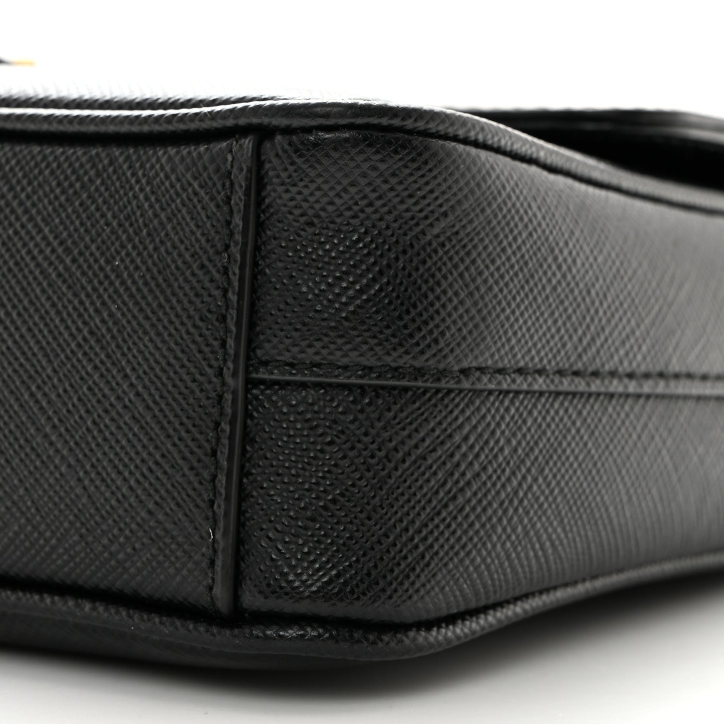 Saffiano Flap Shoulder Bag Black