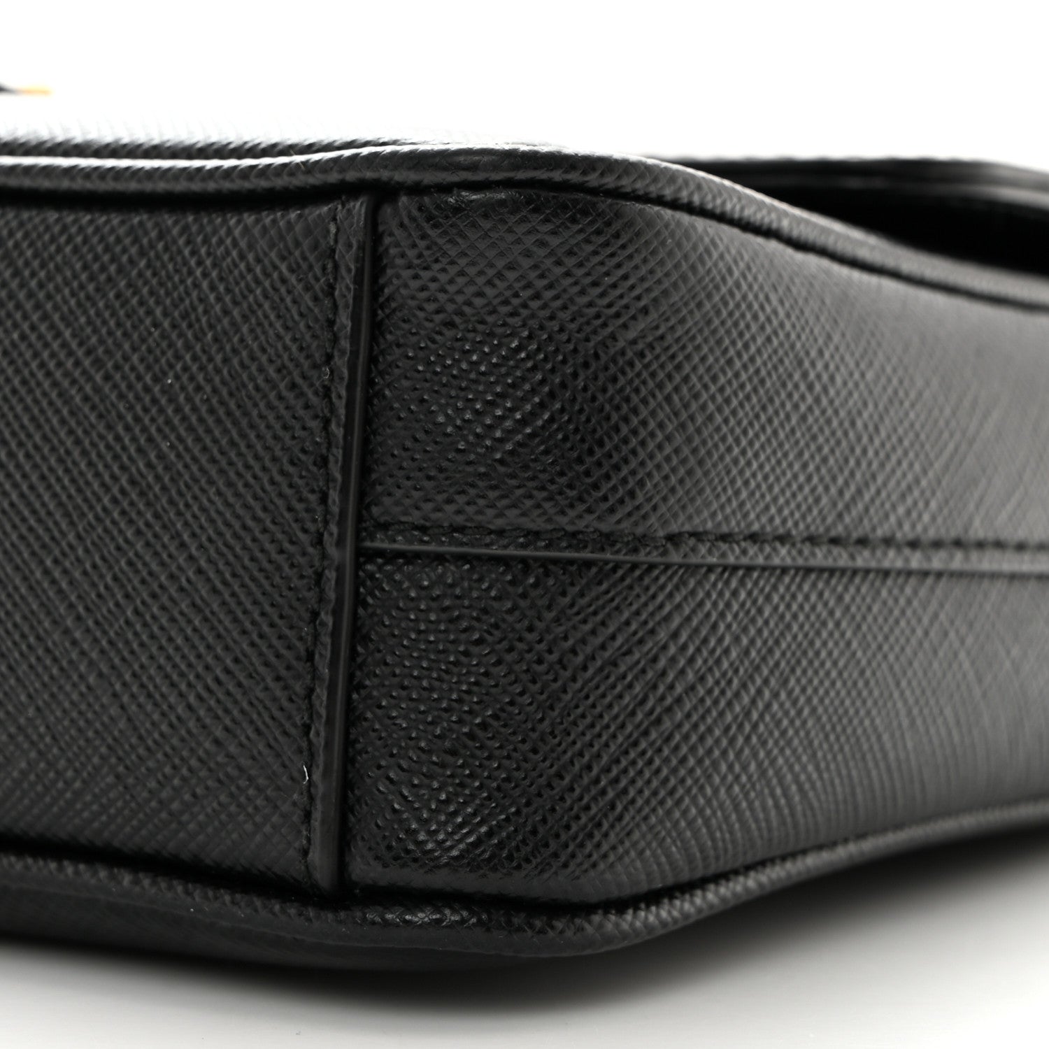 Prada Saffiano Flap Shoulder Bag Black 10 of 10