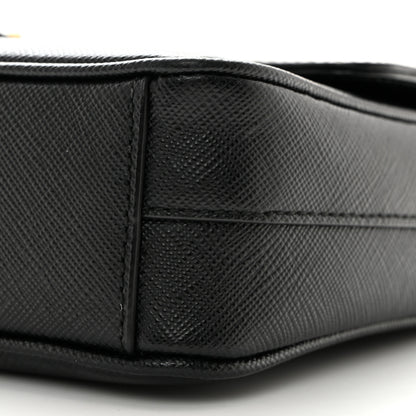 Prada Saffiano Flap Shoulder Bag Black 10 of 10