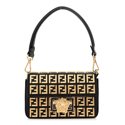 Fendi X VERSACE Calfskin Fendace FF Baguette Black 1 of 9