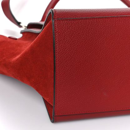 Celine Drummed Calfskin Suede Small Trapeze Merlot 6 of 8