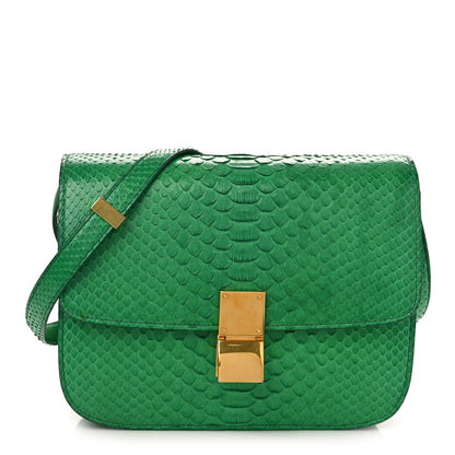 Celine Snakeskin Medium Classic Box Green 1 of 9