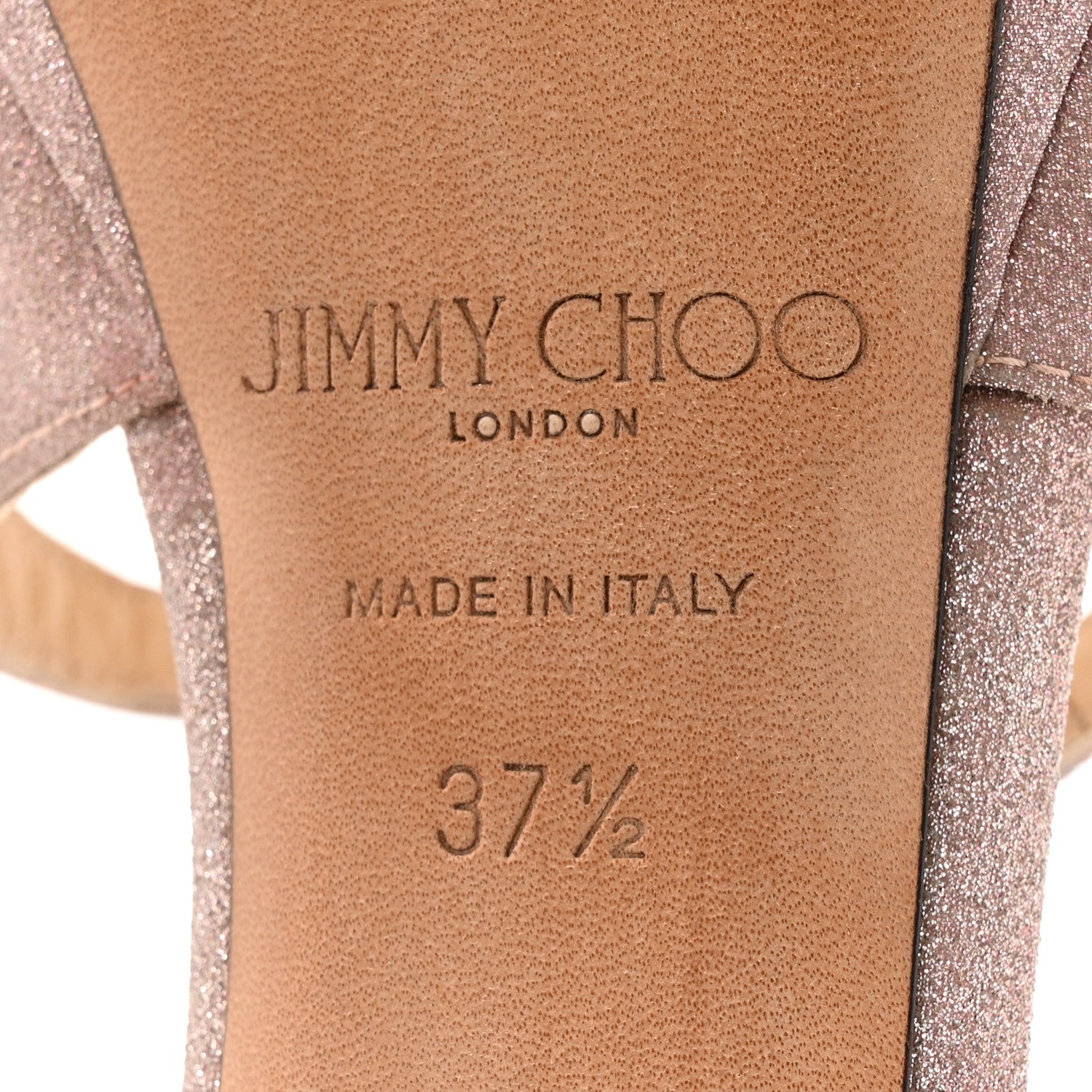 Jimmy Choo Glitter Lang Sandals 37.5 Ballet Pink 1821465