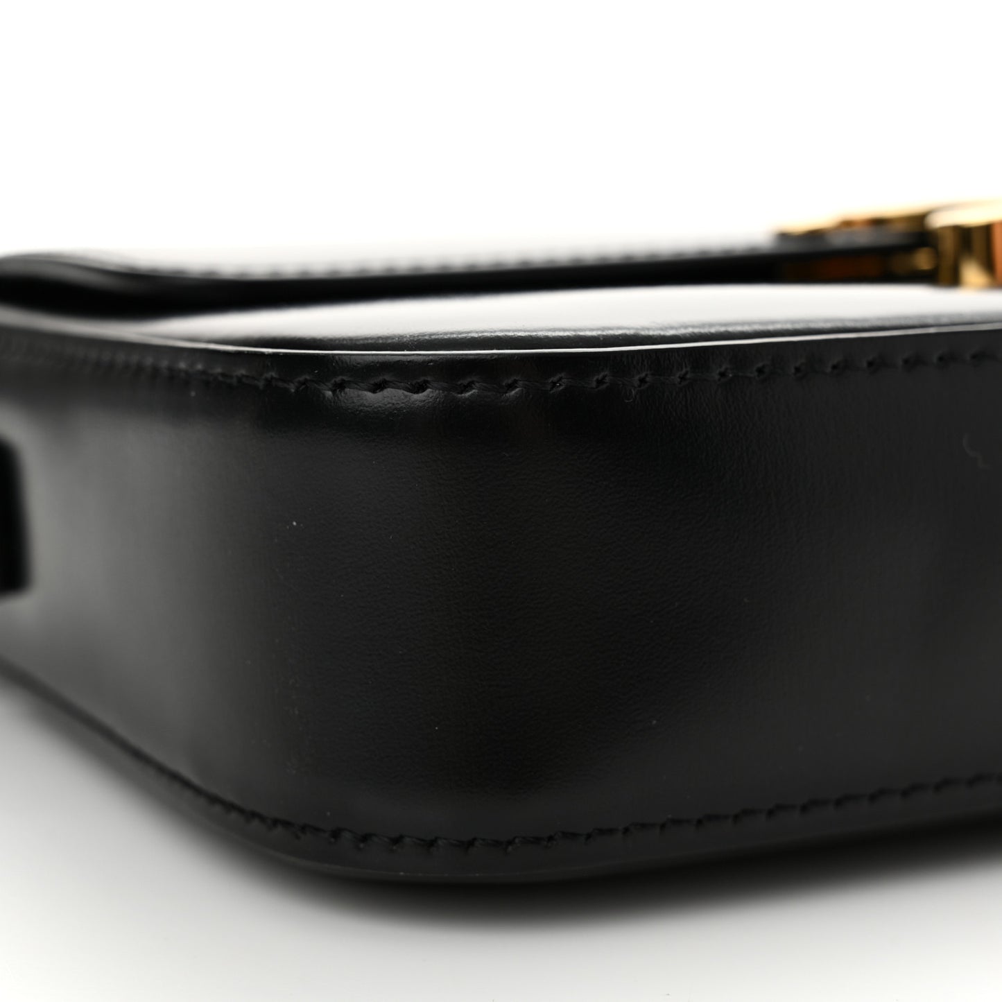 Shiny Calfskin Triomphe Shoulder Bag Black