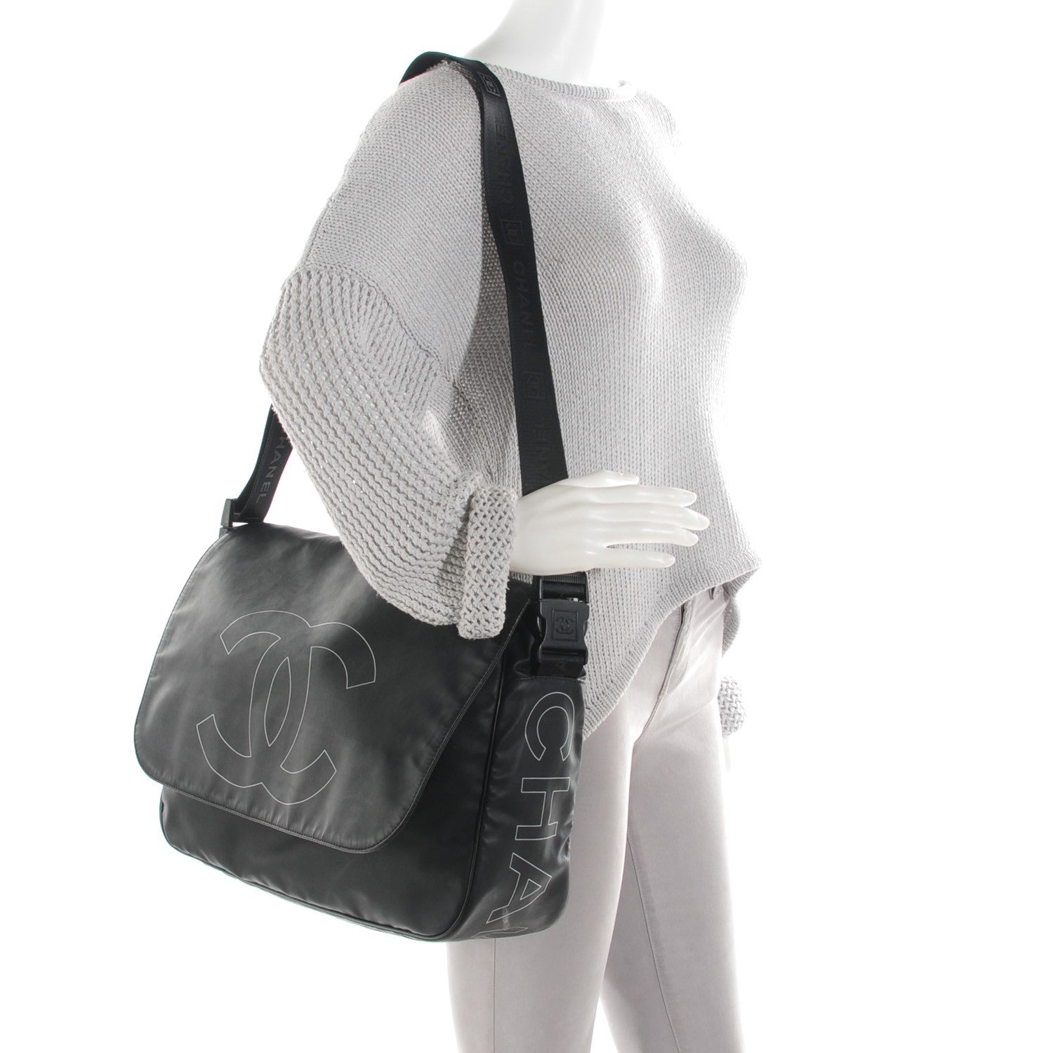 Chanel Vinyl Sport CC Messenger Black 2 of 8