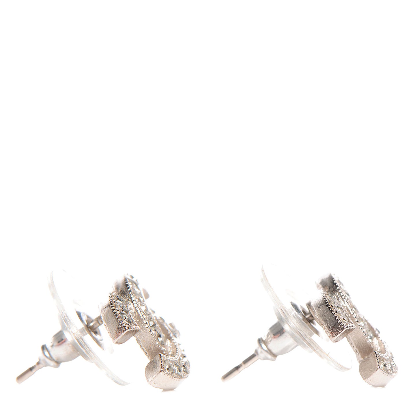 Crystal CC Earrings Silver