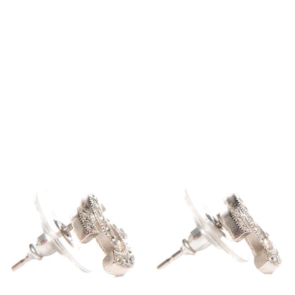 Chanel Crystal CC Earrings Silver 5 of 6