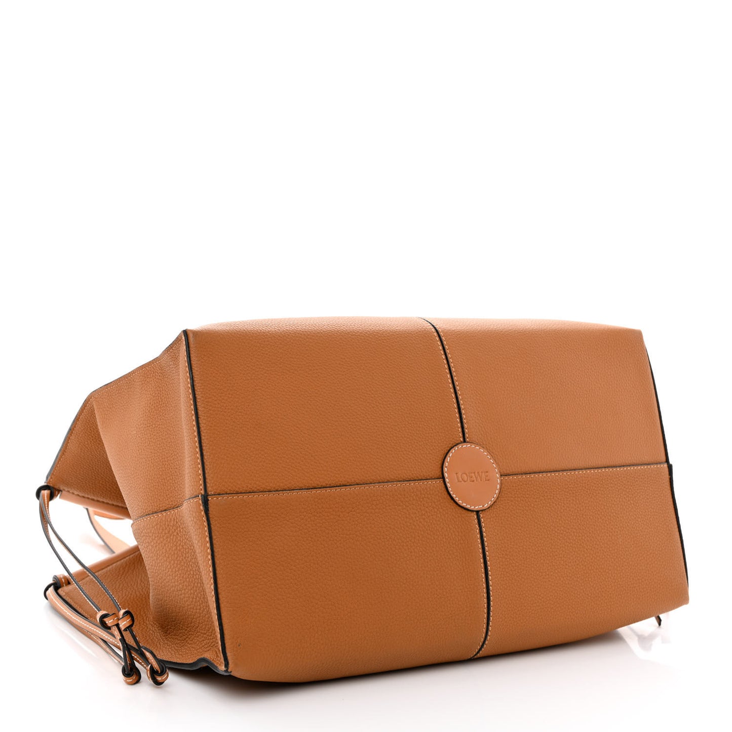 Grained Calfskin Cushion Tote Tan