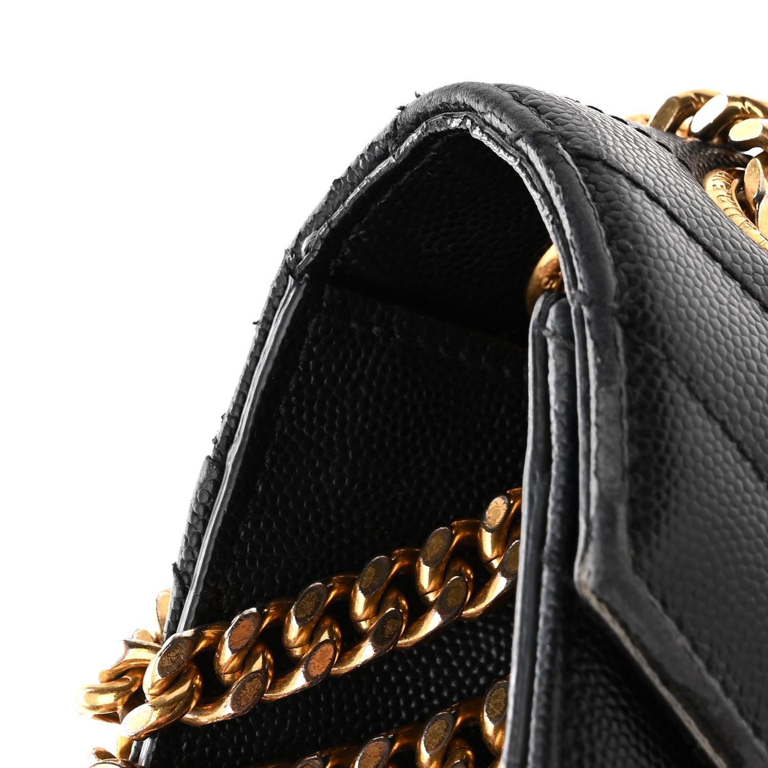 Saint Laurent Grain De Poudre Matelasse Chevron Medium Monogram Satchel Black 11 of 20