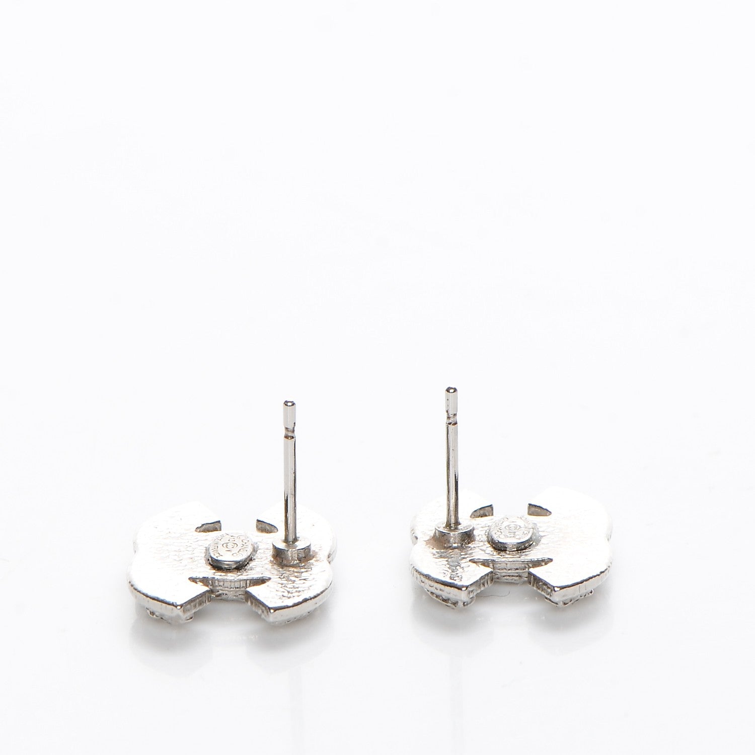 Chanel Crystal CC Earrings Silver 3 of 6