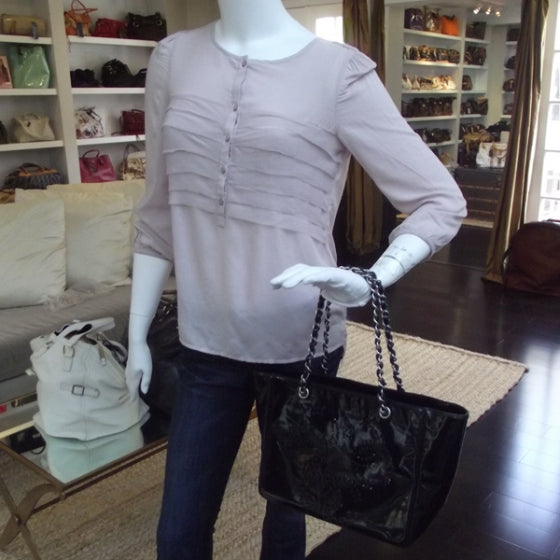 Chanel Patent Perforated CC Shopping Tote Black 2 of 9