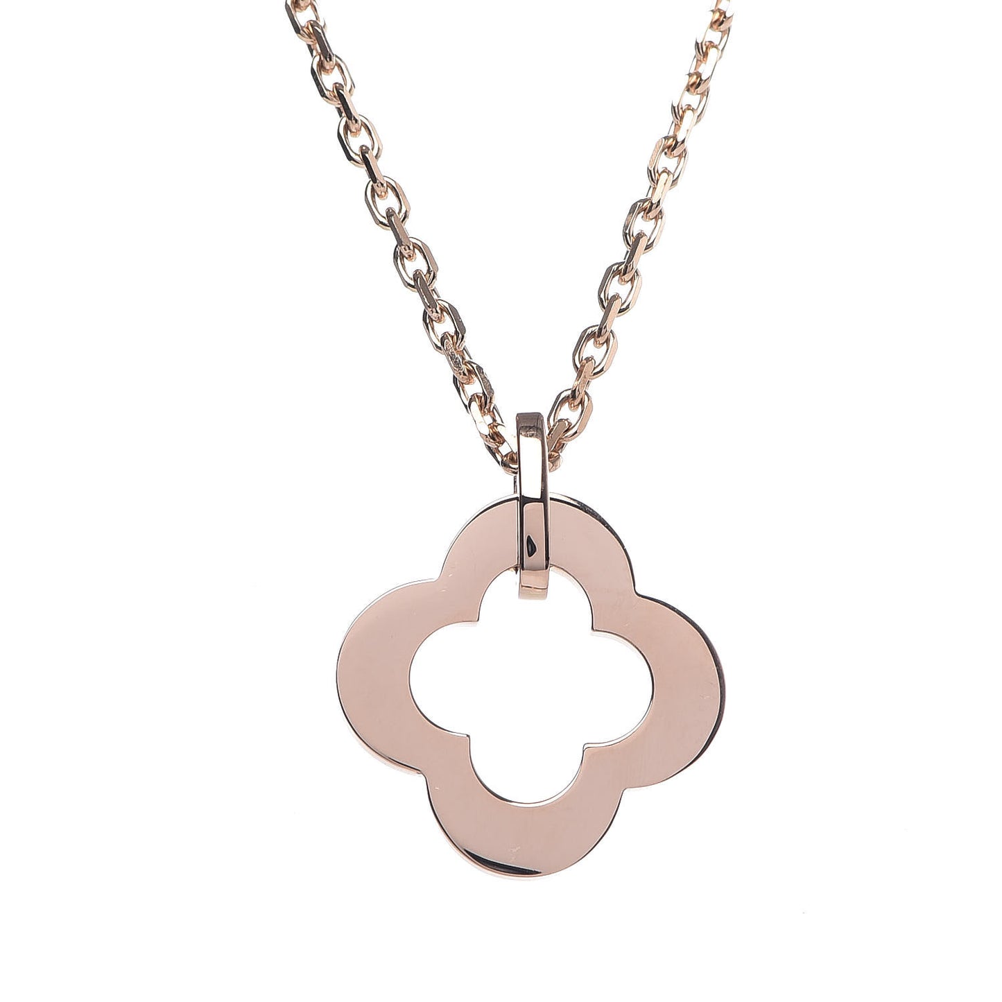 18K Rose Gold Byzantine Alhambra Pendant Necklace