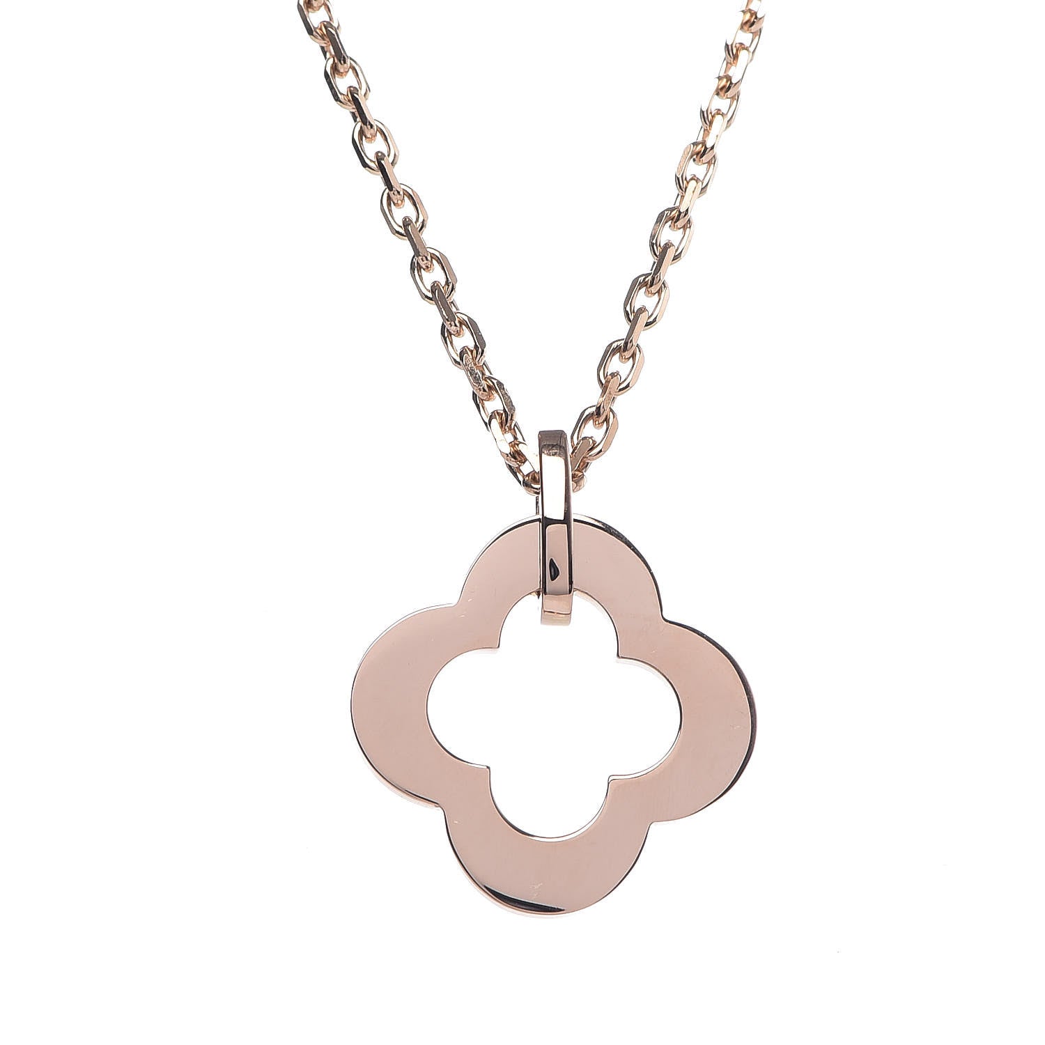 Van Cleef & Arpels 18K Rose Gold Byzantine Alhambra Pendant Necklace 4 of 8