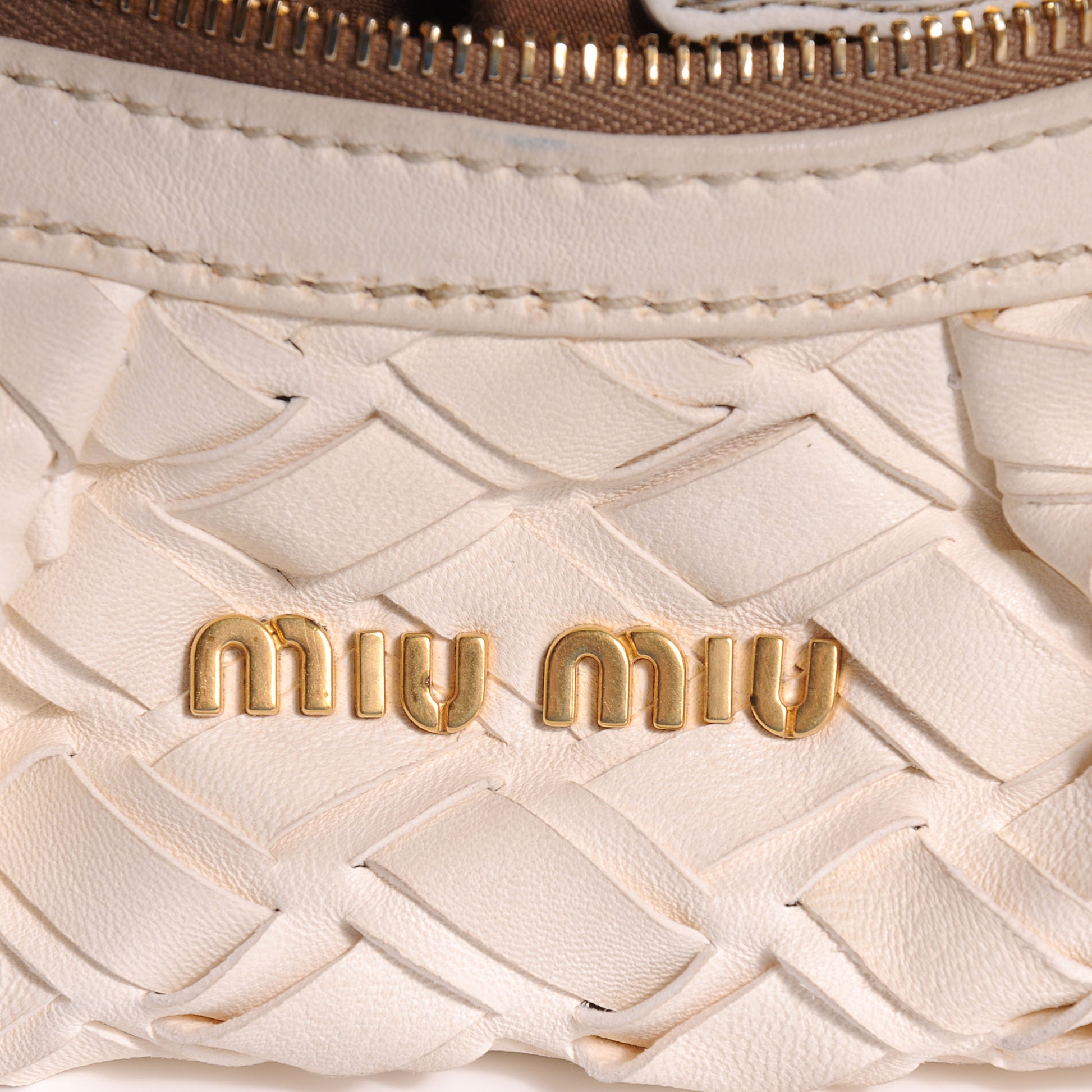 Miu Miu Woven Leather Fringe Hobo 5 of 9