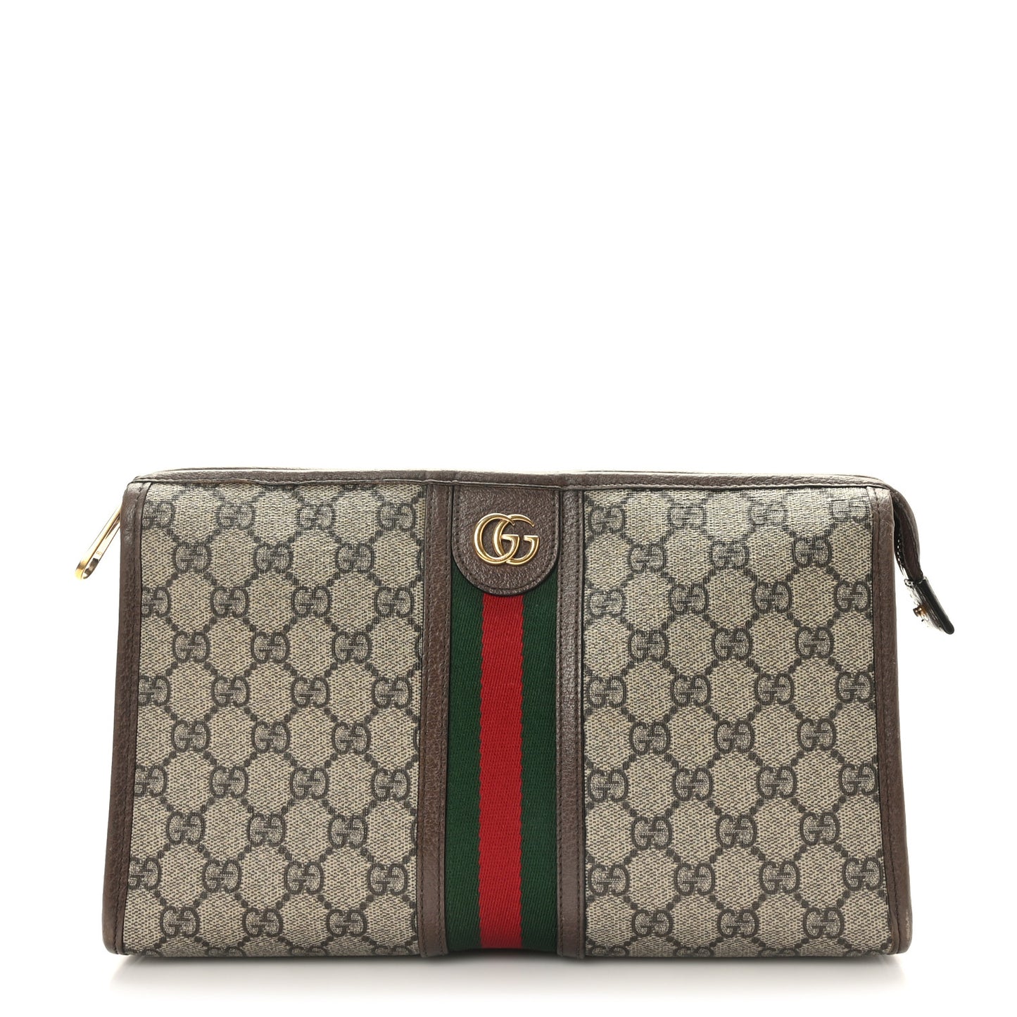 GG Supreme Monogram Web Ophidia GG Toiletry Case Beige New Acero