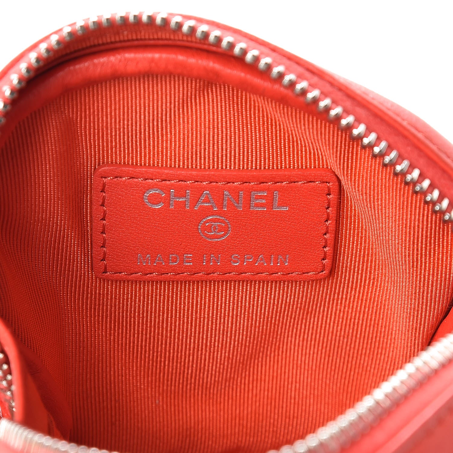 Chanel Lambskin Quilted Zip Around Classic Coin Purse Orange 6 of 8