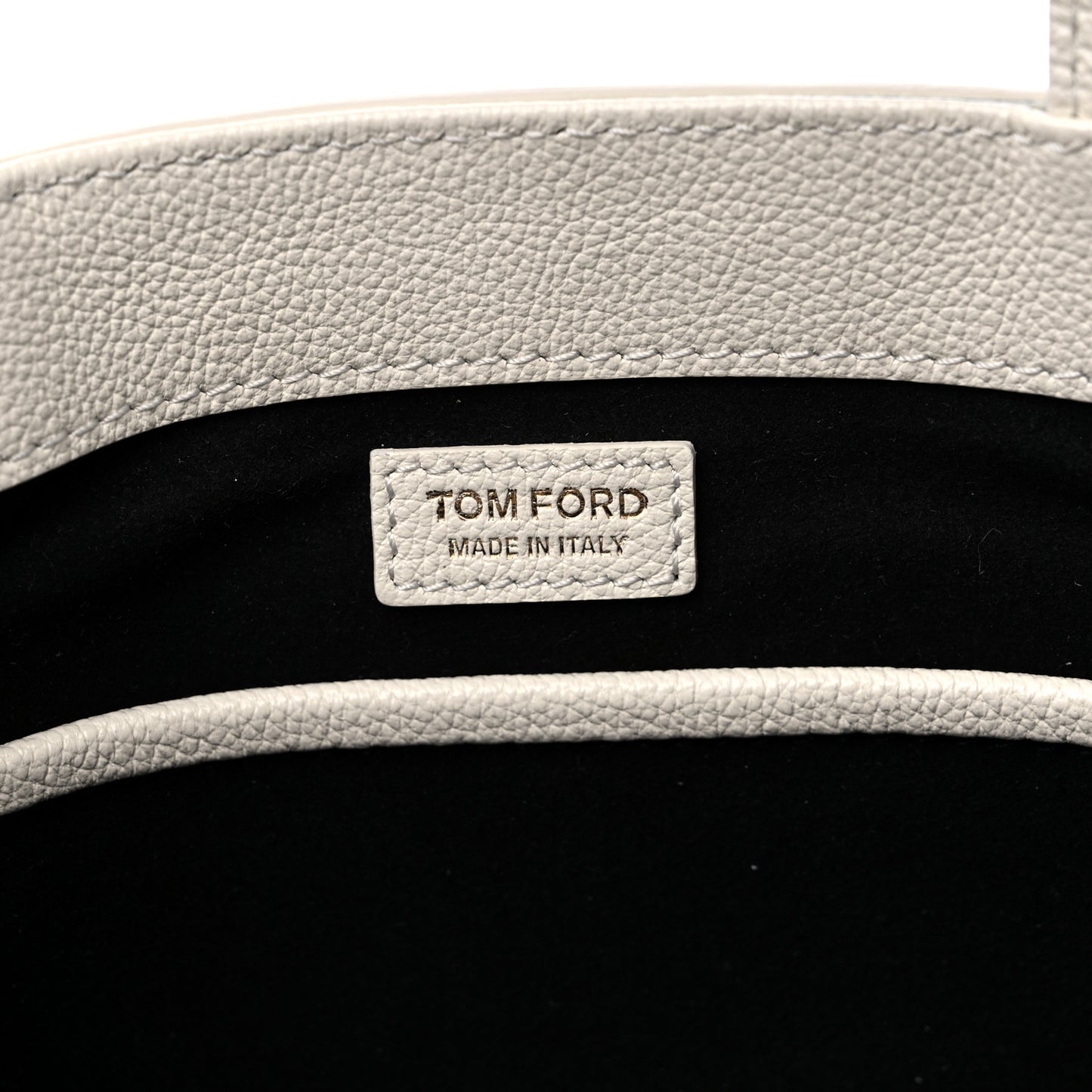Grained Calfskin Mini TF East West Tote White