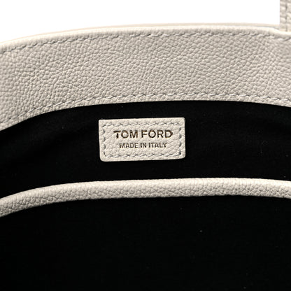 Tom Ford Grained Calfskin Mini TF East West Tote White 6 of 9