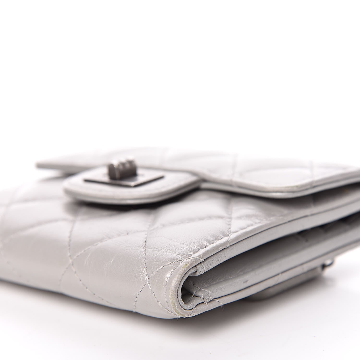 Chanel Aged Calfskin Quilted Reissue Compact Wallet Grey 10 of 13