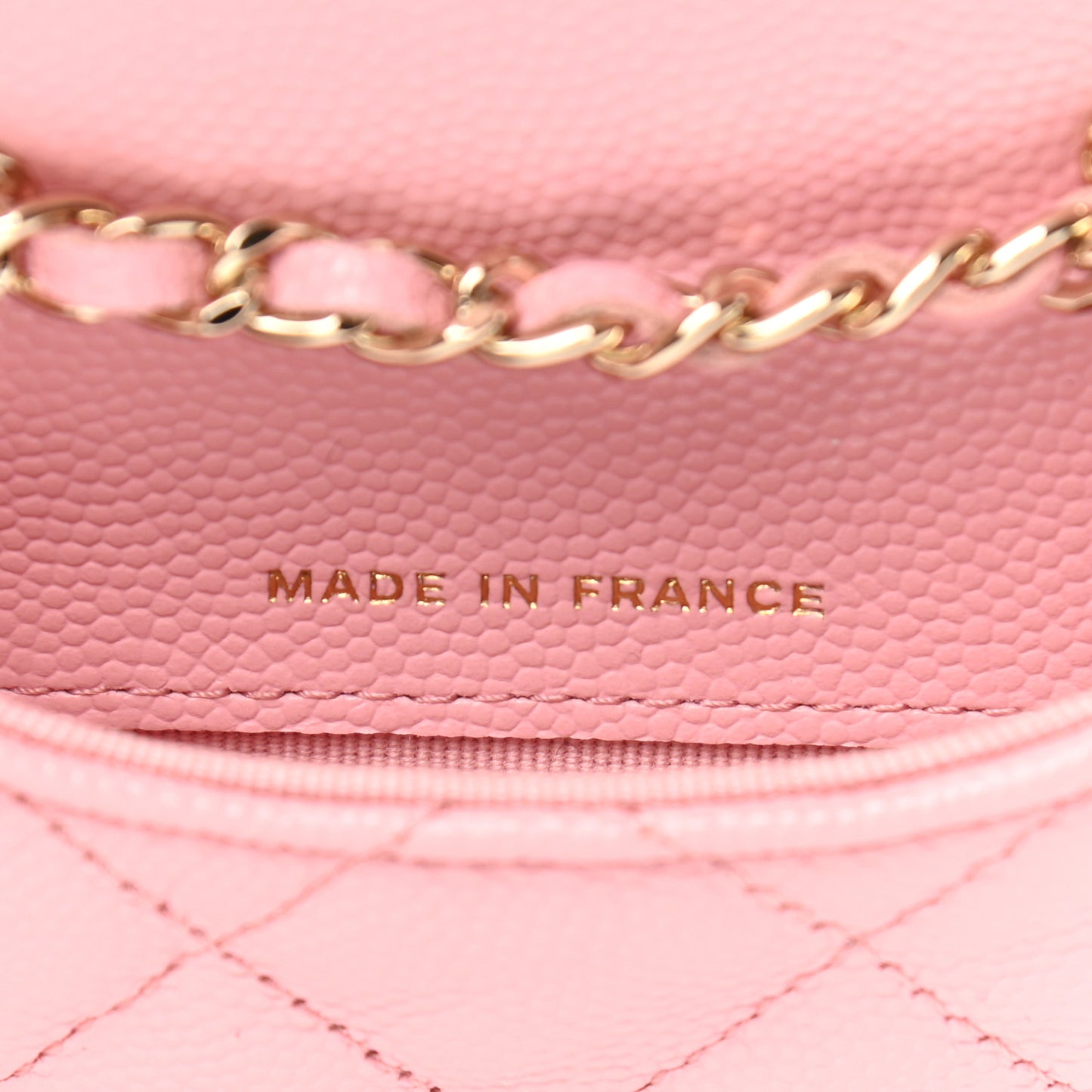 Caviar Quilted Mini Chain Belt Bag Light Pink