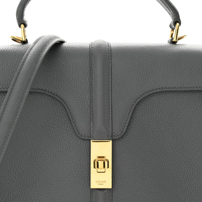 Celine Grained Calfskin Small 16 Top Handle Bag Medium Grey 8 of 15