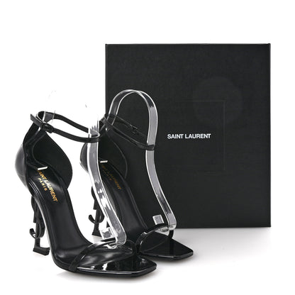 Saint Laurent Patent Calfskin Opyum 110 Sandals 38.5 Black 9 of 9