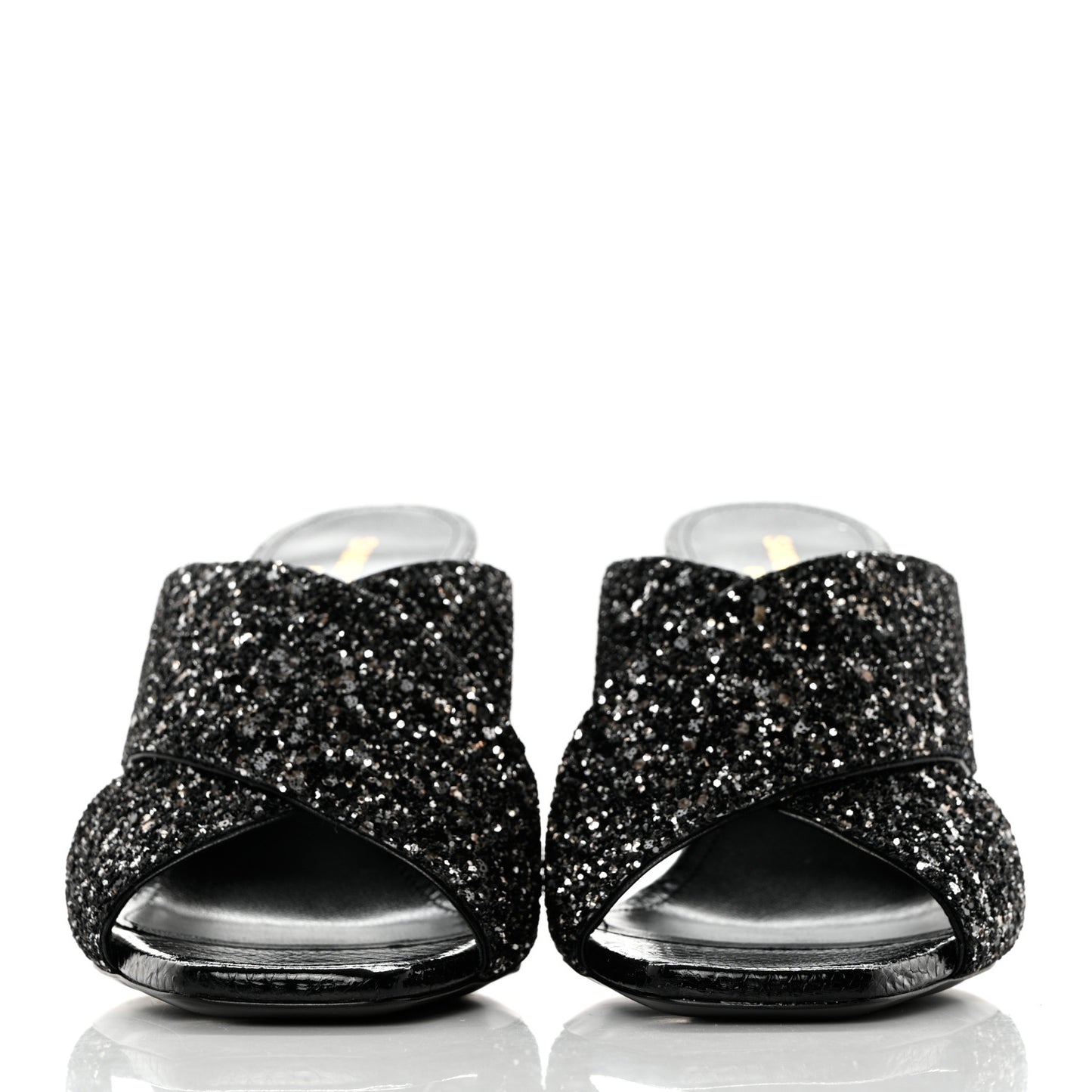 Glitter LouLou 70 Mule Sandals 35.5 Black