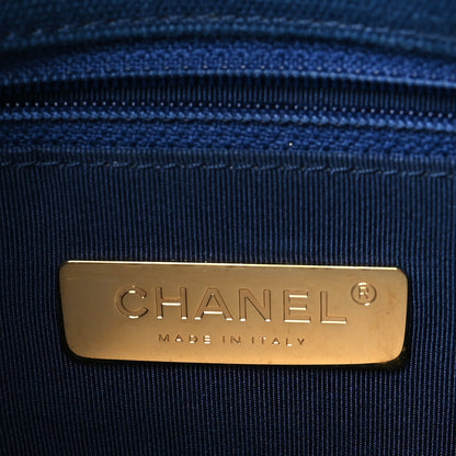 Chanel Cotton Canvas Quilted Medium Chanel 19 Flap Navy Blue 6 of 10