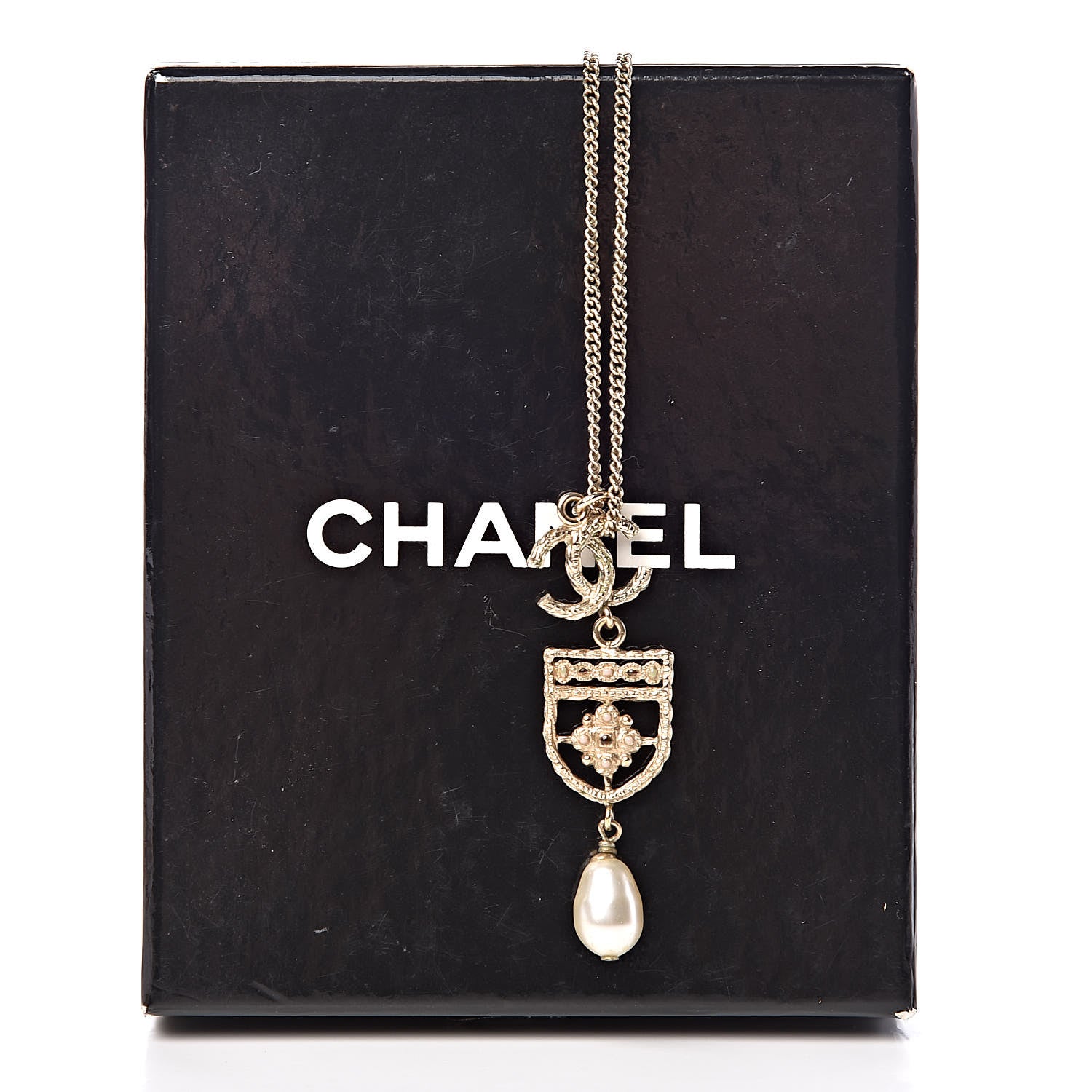 Chanel Pearl CC Drop Necklace Gold 6 of 6