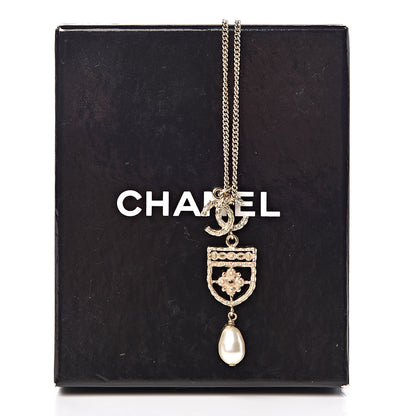 Chanel Pearl CC Drop Necklace Gold 6 of 6